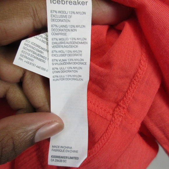 Icebreaker Merino Wool Tech Lite Short Sleeve Tee Shirt Women S Orange Hike 110 - Picture 5 of 10